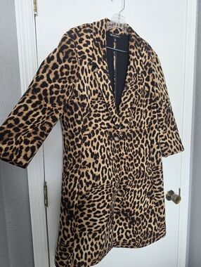 INC Leopard Topper Jacket - Scuba Material Size Small